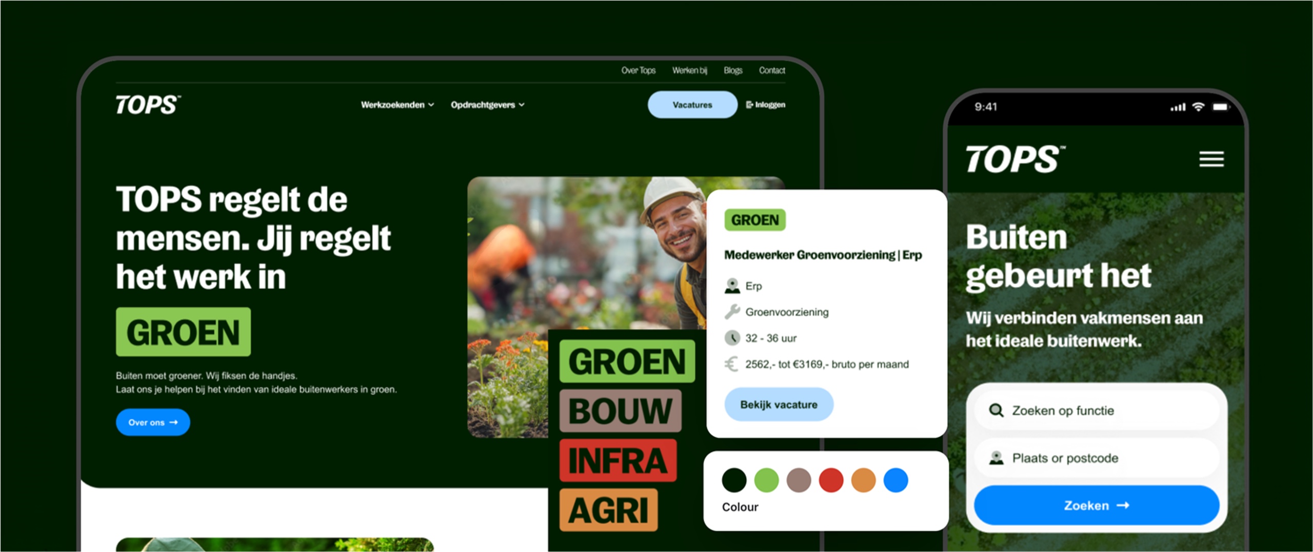 TOPS recruitment website, desktop and mobile